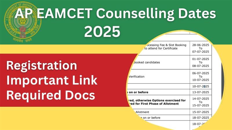 AP EAMCET Counselling Dates 2025 Released