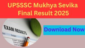 UPSSSC Mukhya Sevika Final Result 2025