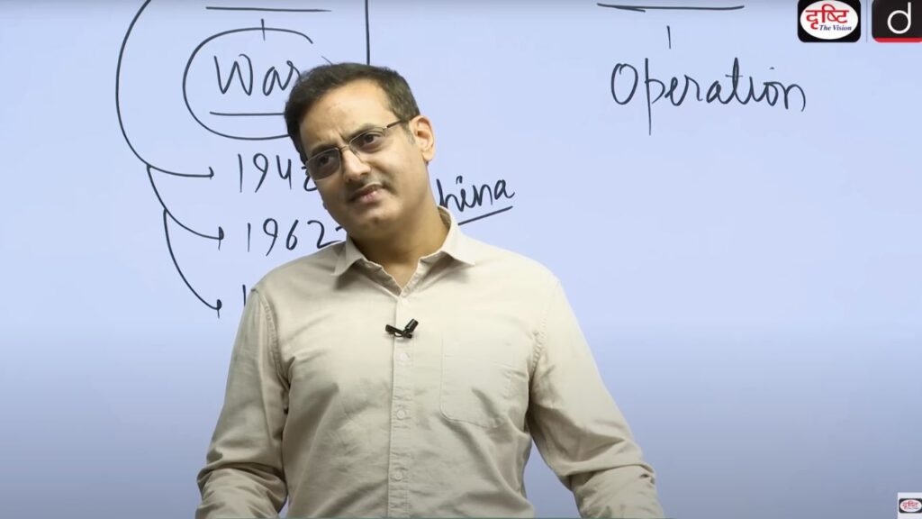 Dr. Vikas Divyakirti conducting a history lecture integrating culture, society, and polity.