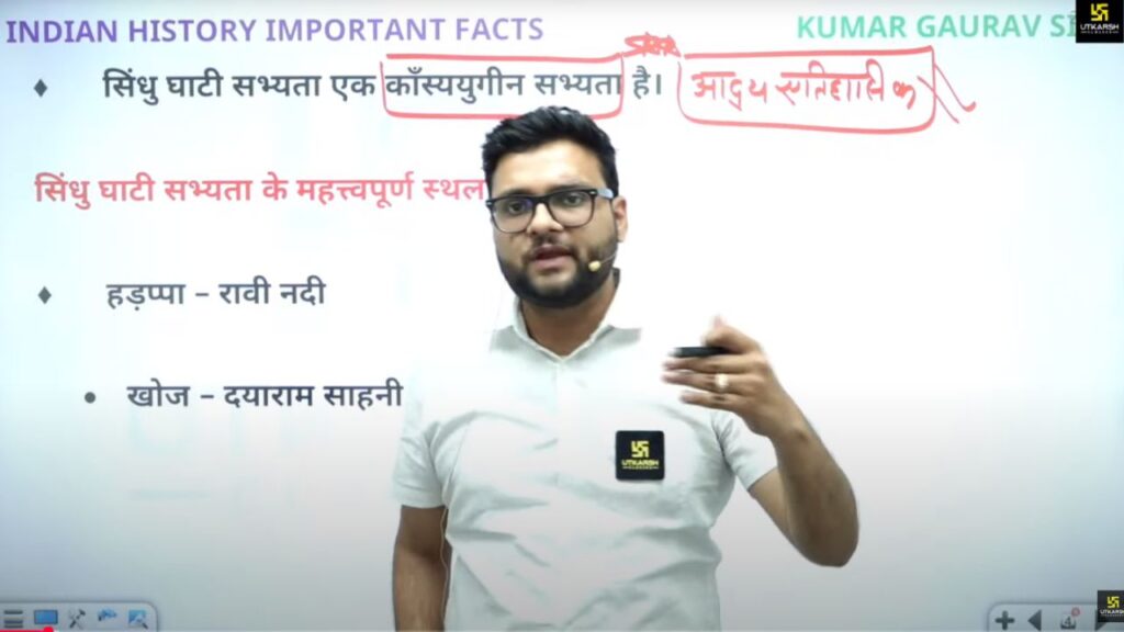 Kumar Gaurav teaching chronological history events to students.