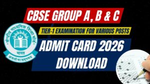 CBSE Group A, B & C Admit Card