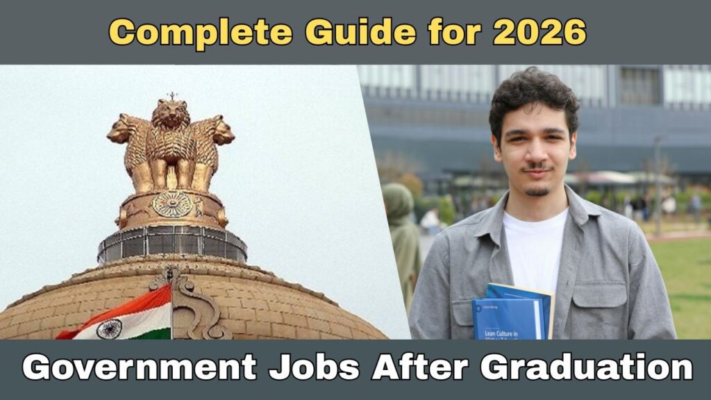 Government Jobs After Graduation in India Complete Guide for 2026 Most of the students join the corporate sector but private jobs won’t provide security, high-salary, and additional perks which the government sector offers to the employees. But position matters in government jobs too if you have a higher position in the department, your salary will be more and other perks. There are many government jobs after graduation in India in the different departments. But you must understand which department suits you best. Let’s look into the details of each government job after graduation. Don’t rush, just focus on what you want to achieve in life. Why Government Jobs Still Matter People who spent years working in a public sector bank or Ministry of finance described that money attracts you but the major reason is you never have to worry about if you’ll have a job next year or not. If you watch it closely, you are going to understand — A government job in India isn't just a paycheck. It comes with job security that private companies rarely match. It comes with a pension through the National Pension System, so the years after retirement aren't a financial scramble. Government jobs offer fixed working hours, but there are exceptions. Defence and UPSC is tougher and no fixed hours. Most jobs are not that tough so you can give time to your family. In India, society gives more respect to government employees than private employees. There is one more thing, if you belong to SC, ST, OBC, and EWS categories, government recruitment includes reservation benefits that make the competition a little more balanced than it is in the open private market. None of this means government jobs are easy to get. But it explains why so many students keep this door open, even while exploring others. Government Jobs After Graduation in India There is no one big exam for a government job, it gives you job security and high salaries that makes it tough to compete with lakhs of students and being selected. In Finance and Accounting Department IBPS conducts the PO and Clerk exams for most public sector banks, while State Bank of India runs its own separate recruitment for similar roles. If you want something closer to economic policy, RBI hires for Grade B officer and Assistant positions, and NABARD focuses specifically on rural and agricultural banking. Job Title Minimum Qualifications Example Employers Recruiting Bodies Accountant Junior Accountant Bachelor’s degree in Commerce (B.Com) or equivalent; some posts accept diploma in accounting State departments, municipal corporations, central ministries, cultural institutions Assistant Accounts Officer Assistant Executive (F&A) B.Com M.Com MBA(Finance) CA Inter PSUs, autonomous bodies, government companies Junior Accounts Officer Junior Accountant (Ministry) B.Com, proficiency in Tally Govt accounting rules Department of Economic Affairs, ministries, central govt offices Treasury Officer Cashier (Treasury) B.Com; sometimes specific treasury certificates State treasuries, municipal treasuries Internal Revenue Agent Revenue Inspector Graduation; specialized departmental exams Tax departments, revenue directorates Central Government Jobs The Staff Selection Commission runs several exams worth knowing. SSC CGL is the big one, opening doors to positions like Income Tax Inspector and Assistant Audit Officer. SSC CHSL leads to roles like Data Entry Operator or Lower Division Clerk. If you studied engineering, SSC JE is built specifically for you. And if you can take dictation quickly, there's SSC Stenographer. Job Exam Minimum Qualification Common Extra Requirement SSC CGL Graduation degree Post-wise age and skill test requirements SSC CHSL 12th pass OR Graduation Typingskill test for some posts SSC MTS 10th pass OR Graduation Age relaxation as per category SSC JE Diploma or B.E.B.Tech in relevant field Technical qualification in engineering branch SSC CPO Graduation in any stream Fitness and medically fit Railways, Largest Employer in the Country RRB NTPC opens up roles like Station Master and Traffic Assistant for general graduates. RRB ALP is for those drawn to operating trains as Assistant Loco Pilots. RPF handles railway security and law enforcement. And RRB JE, again, is the engineering route. Railway Job Post Main Work Basic Eligibility Usual Recruitment Route Station Master Controls train movement and station operations Graduation in any stream RRB NTPC Graduate-level exam Goods Train Manager Manages goods train operations and coordination Graduation in any stream RRB NTPC Graduate-level exam Senior Clerk cum Typist Handles records, typing, office work, and data entry Graduation with typing skill where required RRB NTPC Graduate-level exam Junior Accounts Assistant cum Typist Accounts work, billing, clerical finance tasks Graduation, usually commerce preferred RRB NTPC Graduate-level exam Commercial cum Ticket Clerk Ticketing, passenger support, commercial counters Graduation in any stream RRB NTPC Graduate-level exam Trains Clerk Train records, movement entries, office coordination Graduation in any stream RRB NTPC Graduate-level exam Traffic Apprentice Supports railway operations and traffic control work Graduation in any stream RRB recruitment NTPC-related notifications Section Controller Monitors train operations and sectional control Graduation; often a high-responsibility post RRB notification senior railway recruitment Junior Engineer (JE) Technical supervision in civil, electrical, mechanical, signal, etc. Diploma or B.Tech, depending on post RRB JE exam UPSC Civil Services, Bigger Ambitions & Highest Authority Job the exam that produces IAS and IPS officers. It's open to graduates from any stream, but it's also the toughest exam in this entire list, with three stages testing not just knowledge but stamina and patience. Each state also runs its own version through its Public Service Commission. UP has UPPSC, Bihar has BPSC, Madhya Pradesh has MPPSC, and so on, each recruiting for state-level administrative roles. UPSC Service Post Group Main Work Basic Eligibility Indian Administrative Service (IAS) All India Service District administration, policy implementation, public welfare, law and order coordination Graduation in any stream Indian Police Service (IPS) All India Service Internal security, policing, crime control, public order Graduation in any stream Indian Foreign Service (IFS) Group A Diplomacy, foreign relations, embassies, international representation Graduation in any stream Indian Revenue Service (IRS - Income Tax) Group A Tax assessment, collection, investigation, enforcement Graduation in any stream Indian Revenue Service (IRS - Customs & Indirect Taxes) Group A Customs duties, GST-related enforcement, indirect tax administration Graduation in any stream Indian Audit and Accounts Service (IA&AS) Group A Government audit, accounts, financial compliance Graduation in any Indian Civil Accounts Service (ICAS) Group A Central government accounting and financial reporting Graduation in any stream Indian Defense Accounts Service (IDAS) Group A Defence finance, budgeting, accounts management Graduation in any stream Indian Railway Protection Force Service (if allotted through UPSC-related services) Group AB depending on cadre Security and protection of railway property and passengers Graduation in any stream Central Civil Services Group A Group A Administration in central ministries and departments Graduation in any stream Central Civil Services Group B Group B Assistant-level administrative and policy work Graduation in any stream Defense Jobs If discipline and service appeal to you more than office work, the defence sector offers CDS for officer entry into the Army, Navy, and Air Force, and AFCAT specifically for the Air Force. Defence Job Entry Main Role Basic Eligibility Selection Route Indian Army Officer Lead troops, field operations, administration Graduation in any stream CDS SSC (Non-Technical) other officer entries Indian Navy Officer Naval operations, technical or executive duties Graduation; engineering degree for technical entries CDS SSC Executive technical entries Air Force Officer Flying, ground duty, administration, support roles Graduation in any stream for many entries AFCAT CDS NCC special entry Short Service Commission Officer Temporary officer role in Army, Navy, or Air Force Graduation; post-specific rules apply SSC entry routes CDS Officer Entry Commissioned officer in Army, Navy, or Air Force Graduation in any stream CDS written exam, SSB, medical AFCAT Officer Entry Air Force officer in flying, technical, or ground duty branches Graduation in any stream; technical branches need relevant degree AFCAT, interview, medical NCC Special Entry Officer entry for NCC cadets Graduation + NCC certificate requirements Direct officer selection, no written AFCATCDS in some cases Territorial Army Officer Soldier Route Support and reserve-duty role Graduation for officer routes; other posts vary Territorial Army recruitment CRPF BSF CISF ITBP Officer-level or specialist posts Internal security, border protection, force administration Graduation, depending on post UPSCSSCdepartmental recruitment DRDO Scientist Technical Staff Defence R&D, systems, research, testing Graduation in engineeringscience for technical roles DRDO recruitment GATE-based selection for some posts Defence Production HAL PSU Jobs Engineering, planning, operations, management Graduation; technical degree for many roles Direct recruitment deputation Teaching Jobs Teaching has its own path too. CTET or your state's TET exam qualifies you to teach in schools, while UGC NET is for those who want to lecture at the college level. KVS and Navodaya Vidyalaya recruitment also fall in this teaching bucket. Important Tip You didn't need to pick just one. Many students prepare for two or three of these at the same time, since the subjects often overlap. Teaching Job Level Basic Eligibility Main Exam Route Primary Teacher (PRT) Class 1–5 Graduation in some cases, usually with D.El.Ed B.El.Ed; CTET Paper 1 for central jobs CTET TET + recruitment exam Trained Graduate Teacher (TGT) Class 6–10 Graduation in relevant subject + B.Ed; CTET Paper 2 for central schools CTET TET + recruitment exam Guest Teacher School institute Graduation, sometimes B.Ed preferred Local government recruitment walk-in contract basis Special Educator School level Graduation + special education qualification Recruitment through education department DSSSB state boards Who Can Actually Apply The good news is that most of these exams simply ask for a graduation degree, in any subject. You don't need a specific stream unless the job itself is technical, like engineering posts in SSC JE or RRB JE, which obviously expect an engineering background. Most exams accept candidates roughly between 18 and 32, though SC, ST, and OBC candidates usually get age relaxation, and the exact numbers shift slightly from year to year. You also need to be an Indian citizen for nearly all of these roles, and for defence or paramilitary jobs like CDS or RPF, there are physical fitness standards on top of everything else. Never assume for the exam updates. Dates are extended sometimes and shifts every year. Every government organization publishes its own official notification that declares eligibility and process. Rules shift slightly year to year, so do not rely on people’s words or what happened last year. How the Application Actually Works Once you decide which field you are going to join, you have to figure out the process itself, which felt confusing the first time but became simple once he broke it down. It starts with tracking official notifications. Websites like ssc.nic.in, ibps.in, rrbcdg.gov.in, and upsc.gov.in post recruitment notifications which include detailed instruction and a timeline to open the portal where you can apply. It happens every year, so checking them regularly matters. Once a notification drops, the first step is registering online, usually with just a mobile number and email. Then comes the actual application form, where personal details, educational background, category, and post preferences need to be filled in carefully. Remember that correction windows are short, so a careless mistake here can follow you for the whole process. After that, documents like your photograph, signature, and category certificates need to be scanned and uploaded. Then there's the application fee, though SC, ST, PWD, and female candidates often get a waiver or discount here. Once everything is submitted, the admit card becomes available a few weeks before the exam date, and then it's just down to showing up and going through whatever stages that particular exam has, whether that's a single test or a longer chain of prelims, mains, and interview. How To Prepare For Government Exams Once you know that these exams exist doesn’t mean you are fully prepared for it. You need to read the syllabus properly instead of skimming it. Every exam leans on a mix of Current Affairs, Simple Mathematics, Logic and Reasoning, and English or Hindi, but the weight given to each section changes depending on the exam. After you study the topics of a specific exam, check previous year papers, not to memorize answers, but to understand the pattern, the difficulty level, and how questions are usually framed and paired with regular mock tests. This technique will teach you how to manage time under pressure, since most of these exams are brutally time-bound. Make Current affairs a daily habit too, especially since banking and SSC exams lean heavily on it. If your exam has more weightage on Current Affairs then prepare well for it day-by-day. What made the real difference, though, was a basic timetable. Not a rigid one, just something that kept you showing up every day instead of cramming in bursts. And you had to decide between coaching and self-study. Most students who cracked their exams recommend choosing both. As some subjects are hard that need guidance and some are easy, you can prepare it by yourself. There's no universal right answer here. It depends on how you learn best. Common Mistakes Students Should Avoid For decades, students have been doing wrong while preparing for the government exams which can be put away and made aware future generations to stop going wrong. Some students put all their effort into one single exam and ignore everything else, which is risky given how competitive these exams are. Others miss notification deadlines simply because they weren't checking regularly. A lot of students skip mock tests entirely, only to be blindsided by time pressure on the actual exam day. And many treat current affairs as optional, which costs them marks in exams where it's actually a major scoring section. Conclusion There are massive numbers of vacancies every year in government jobs after graduation in India. If you also finish your college this year or previous year, you can apply for any of the jobs which fits into your profile. Government Jobs After Graduation